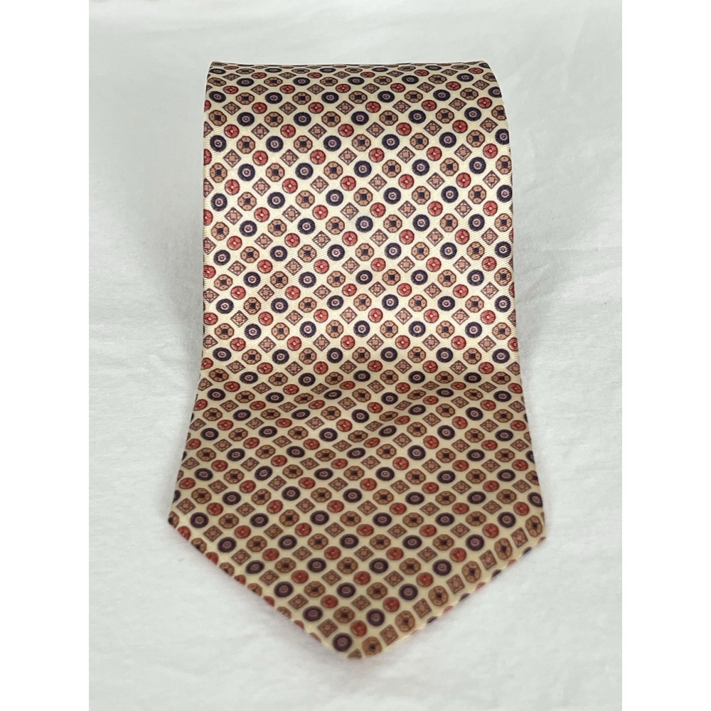 Vintage Gant Cream /Burgundy / Navy Geometric Funky Floral Medallions Retro